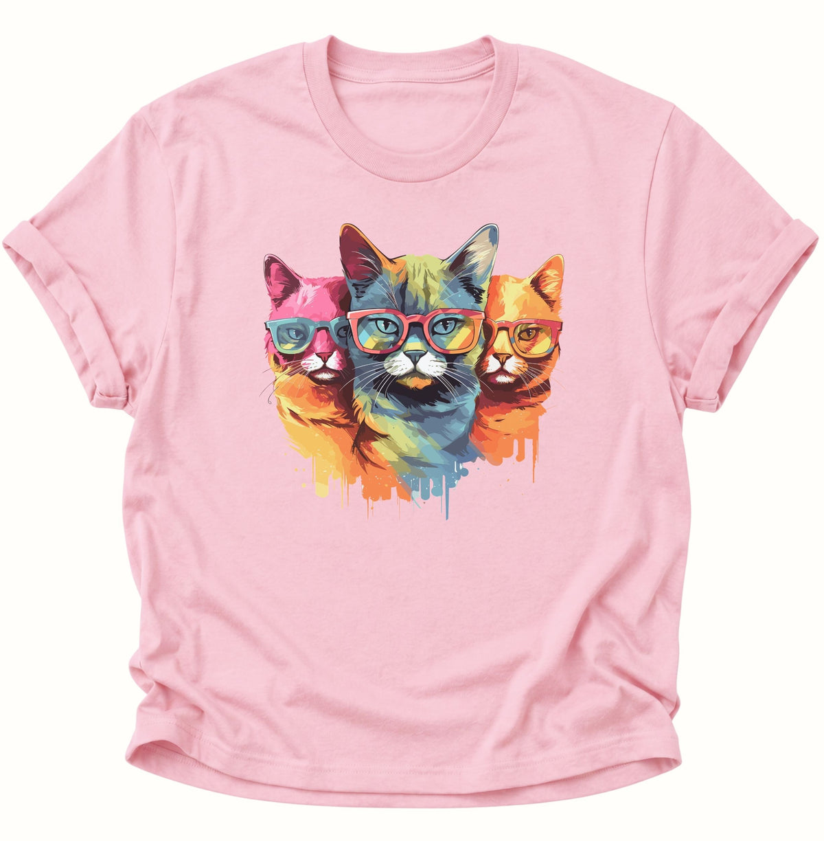Three Cats Unisex T-Shirt Light Pink - PINE & RIVER