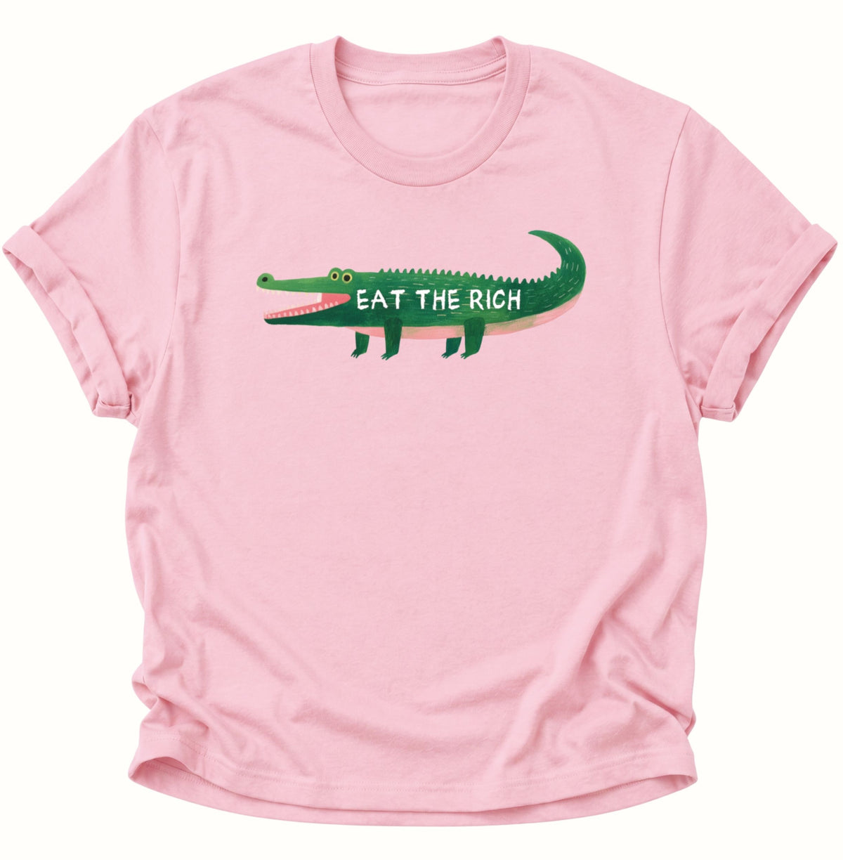 Krokodil Eat the Rich Unisex T-Shirt Light Pink - PINE & RIVER