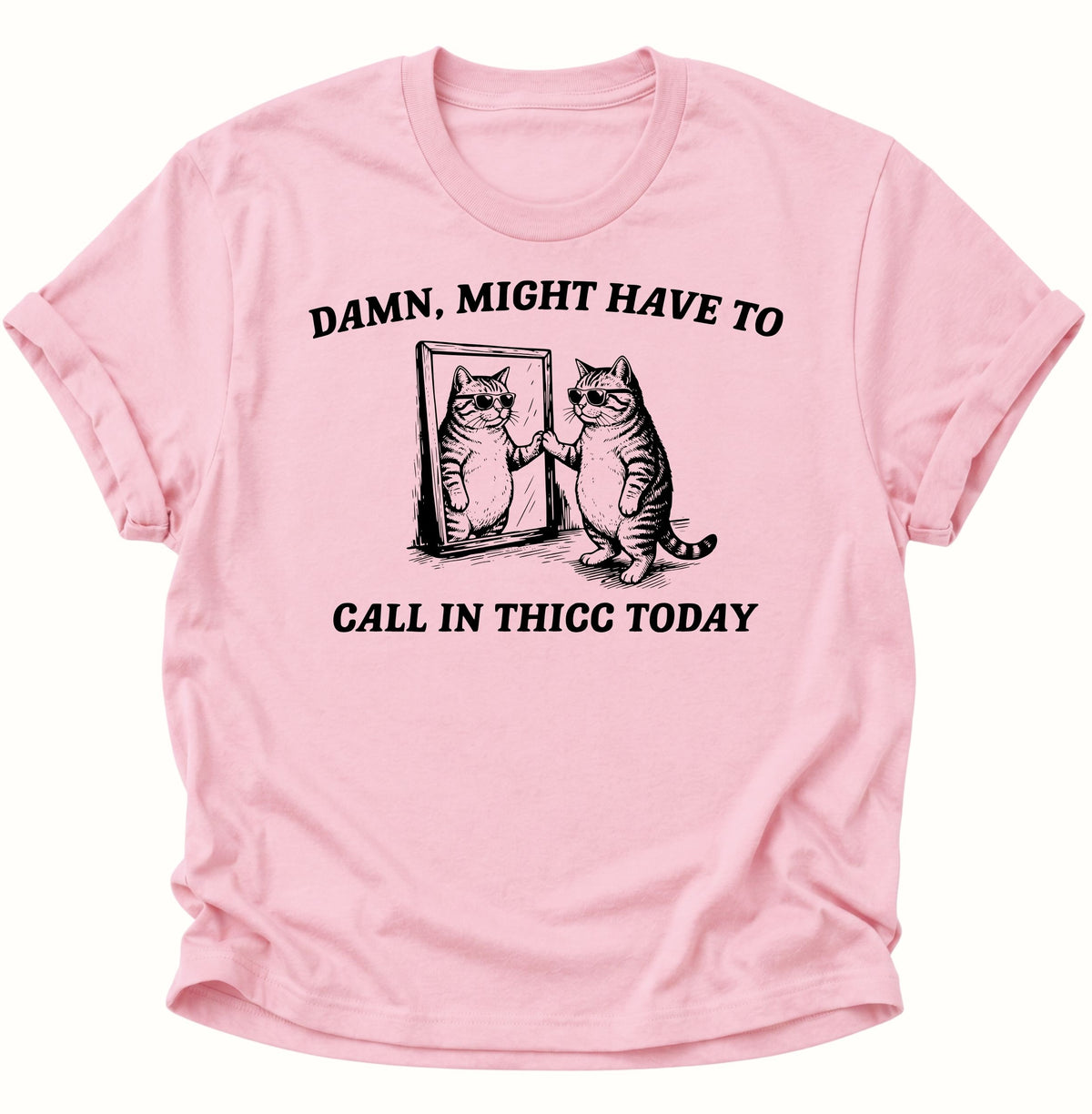 Call in Thicc Katze Unisex T-Shirt Light Pink - PINE & RIVER