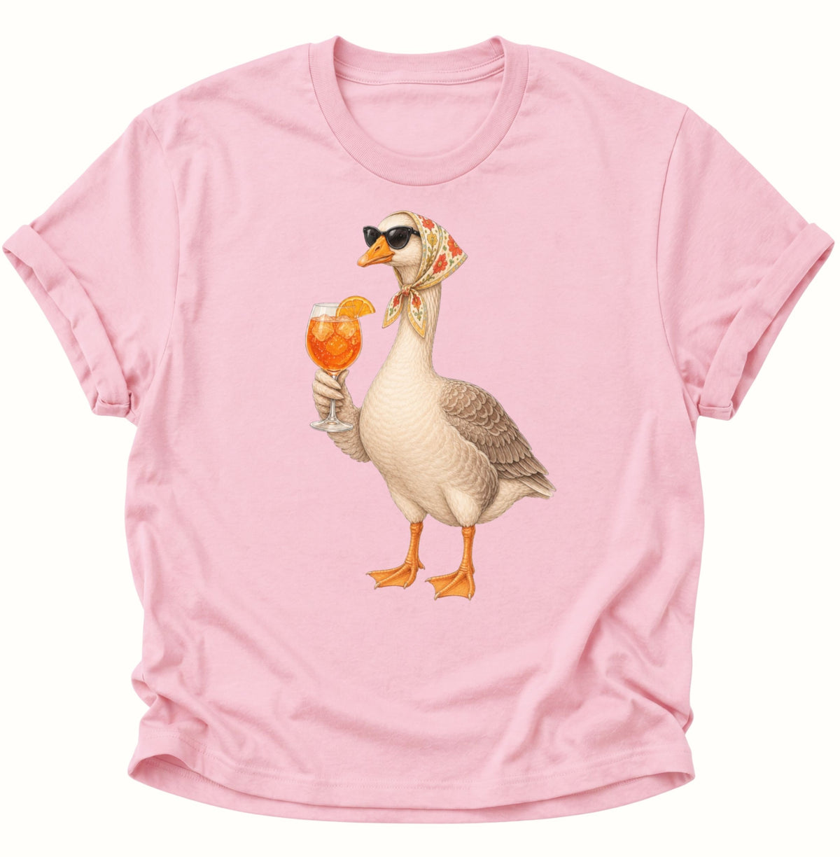 Cocktail-Gans mit Kopftuch Unisex T-Shirt Light Pink - PINE & RIVER
