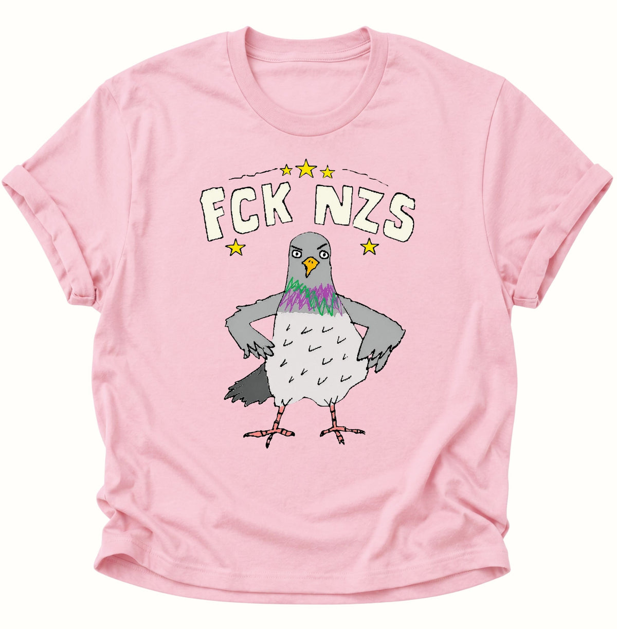 Taube gegen rechts Unisex T-Shirt Light Pink - PINE & RIVER