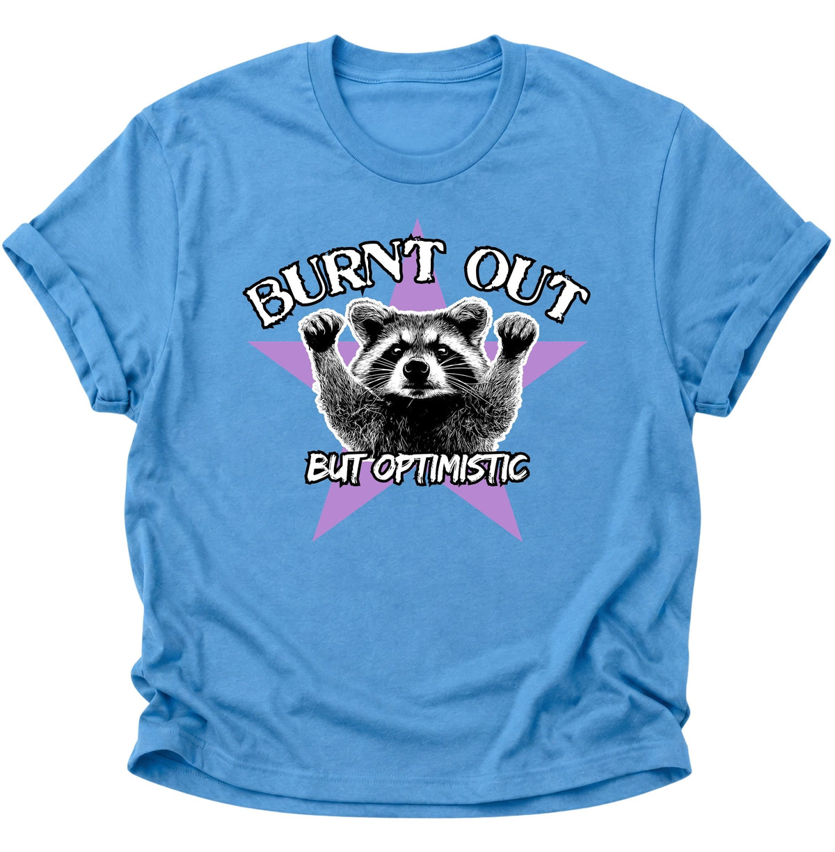 Burnt Out Washbär Unisex T-Shirt Carolina Blue - PINE & RIVER