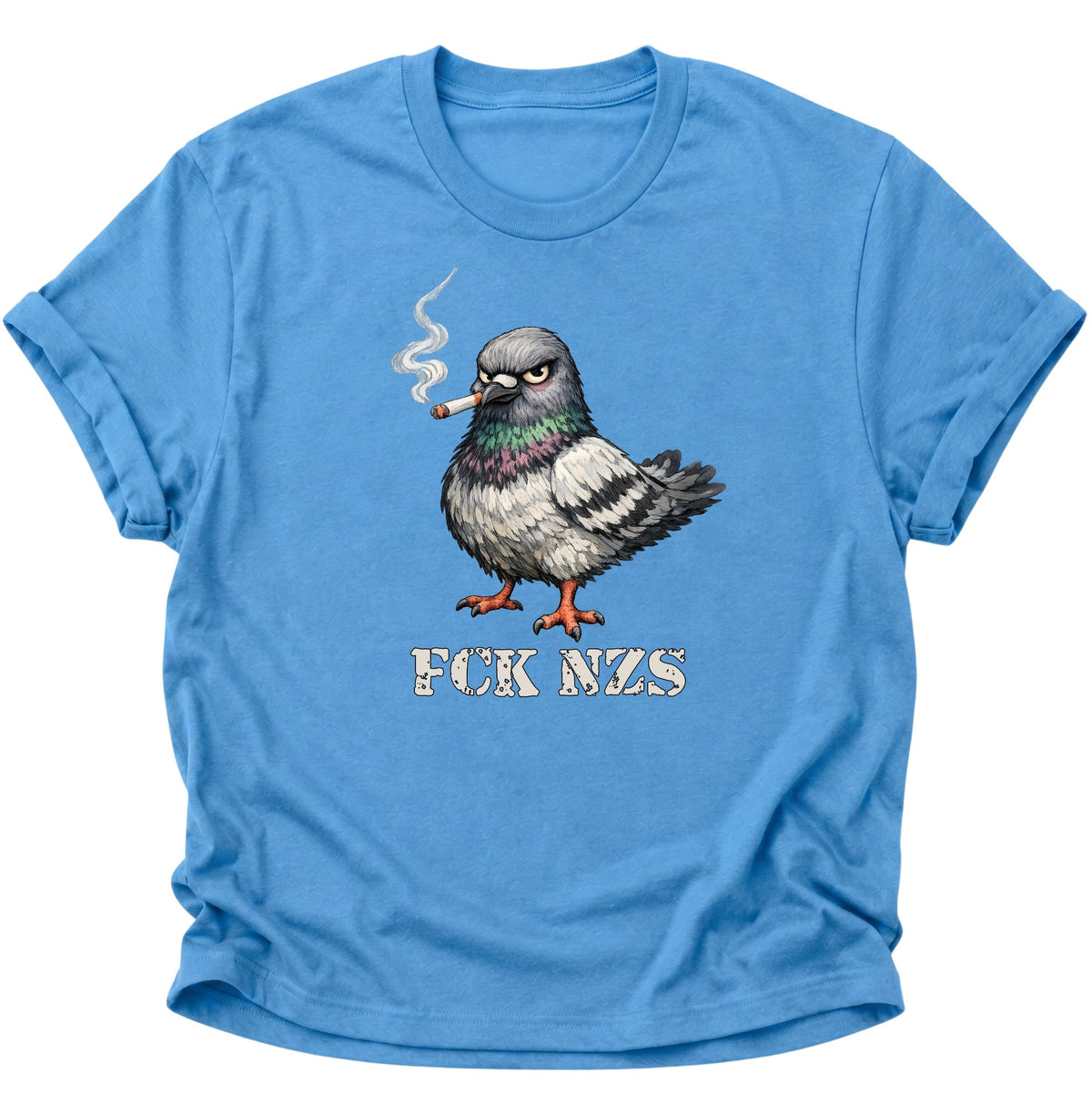 Rauchende Taube gegen rechts Unisex T-Shirt Carolina Blue - PINE & RIVER
