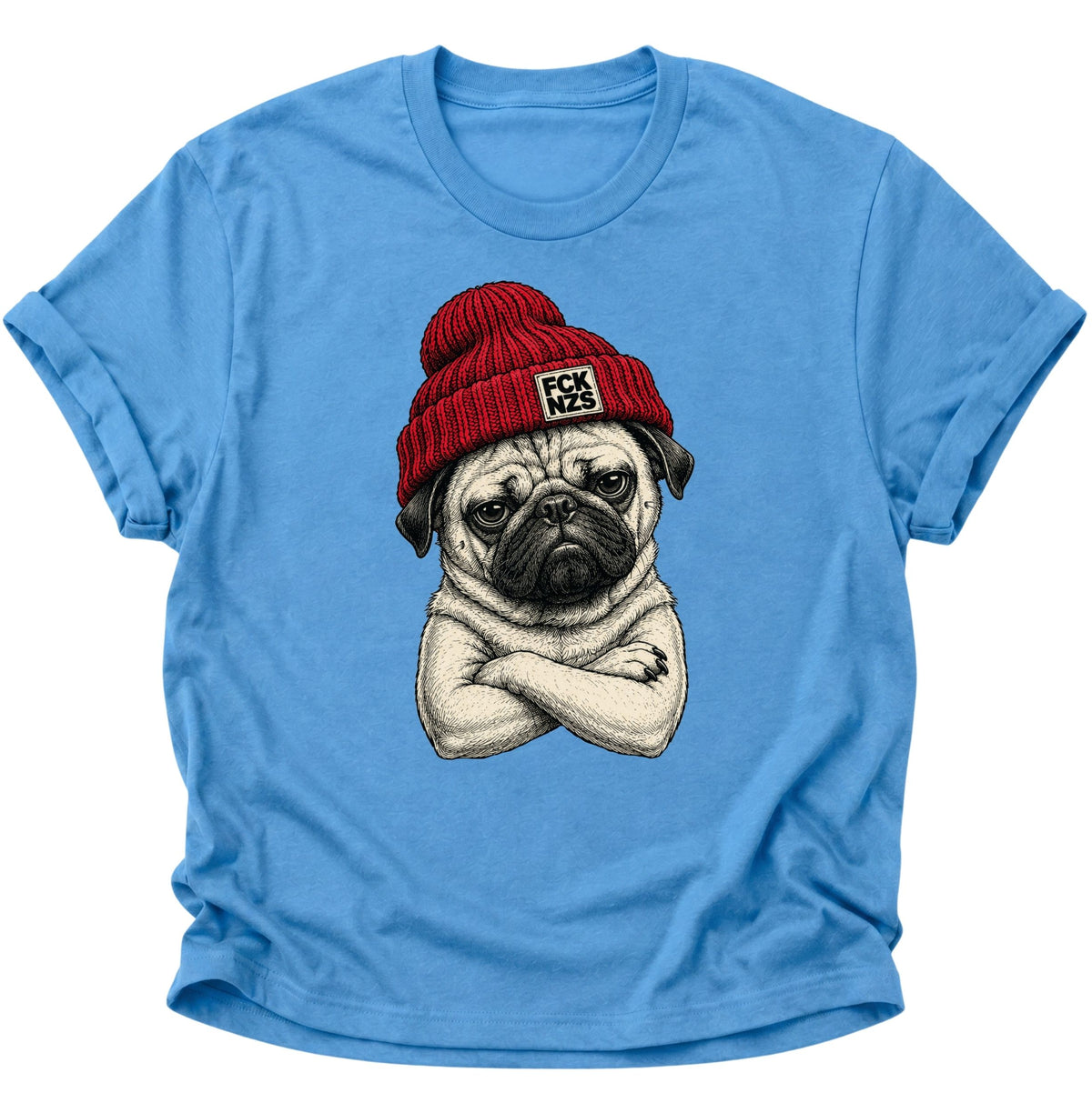 Mops gegen rechts Unisex T-Shirt Carolina Blue - PINE & RIVER