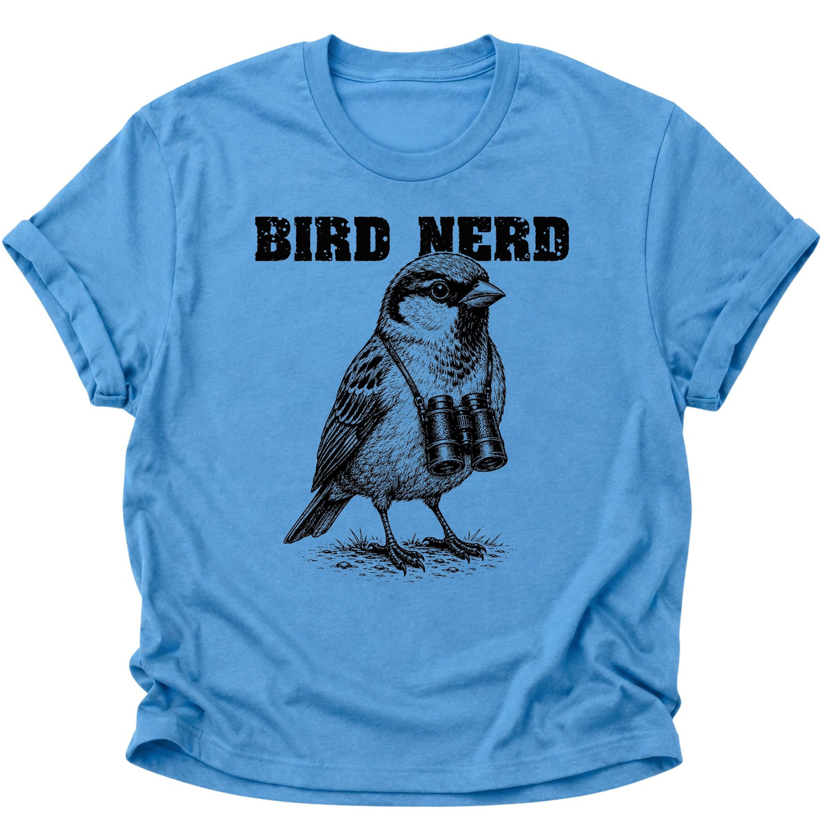 Bird Nerd Vogel mit Fernglas Unisex T-Shirt Carolina Blue - PINE & RIVER
