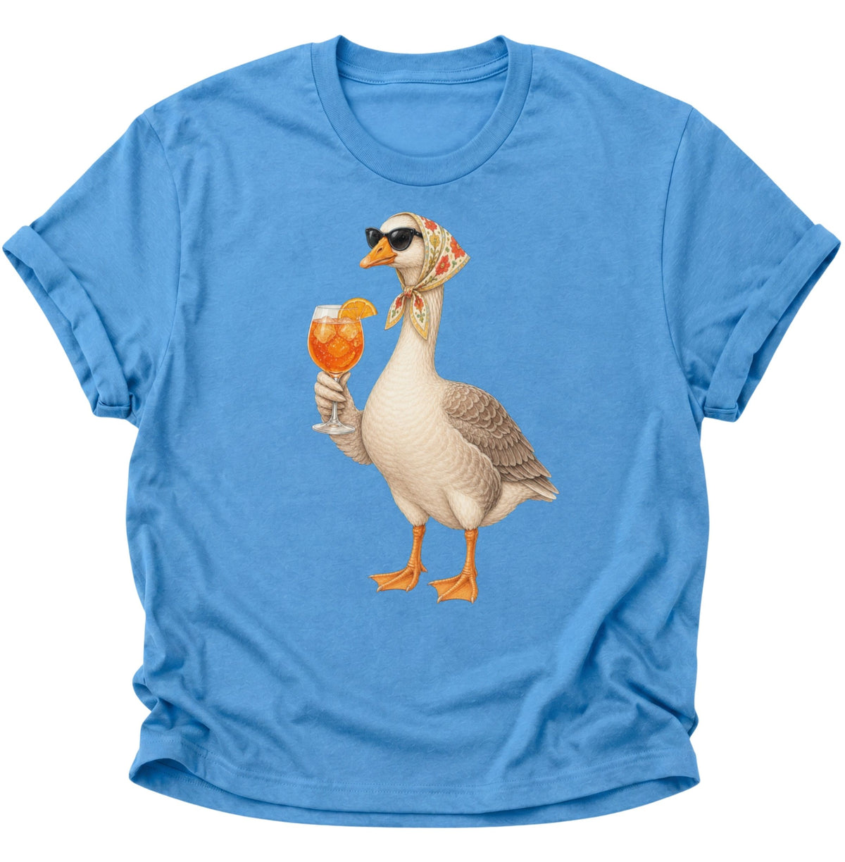 Cocktail-Gans mit Kopftuch Unisex T-Shirt Carolina Blue - PINE & RIVER
