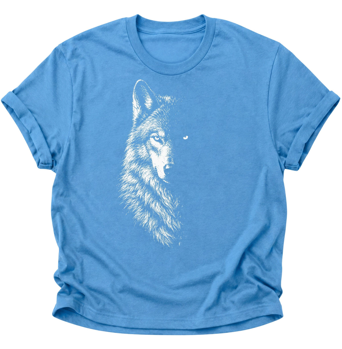 Mystischer Wolf im Schatten Unisex T-Shirt Carolina Blue - PINE & RIVER
