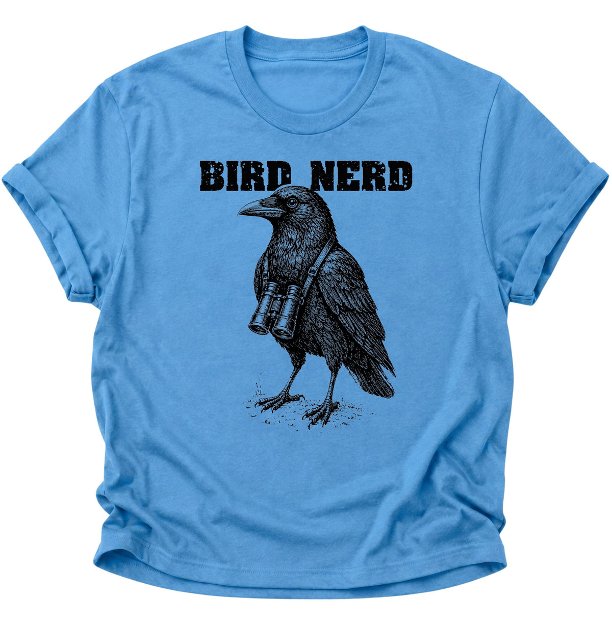 Bird Nerd Rabenvogel mit Fernglas Unisex T-Shirt Carolina Blue - PINE & RIVER
