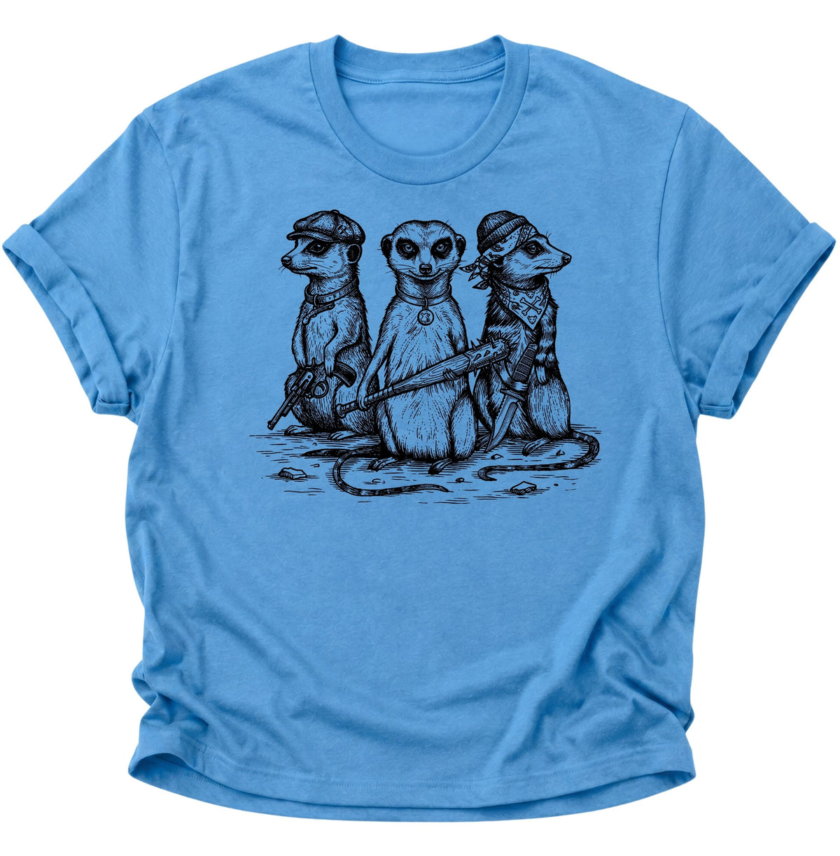 Erdmännchen Gang im Vintage-Stil Unisex T-Shirt Carolina Blue - PINE & RIVER