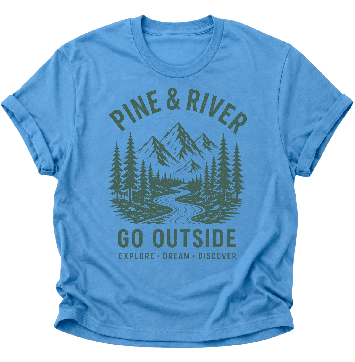 Pine & River Go Outside Unisex T-Shirt Carolina Blue - PINE & RIVER