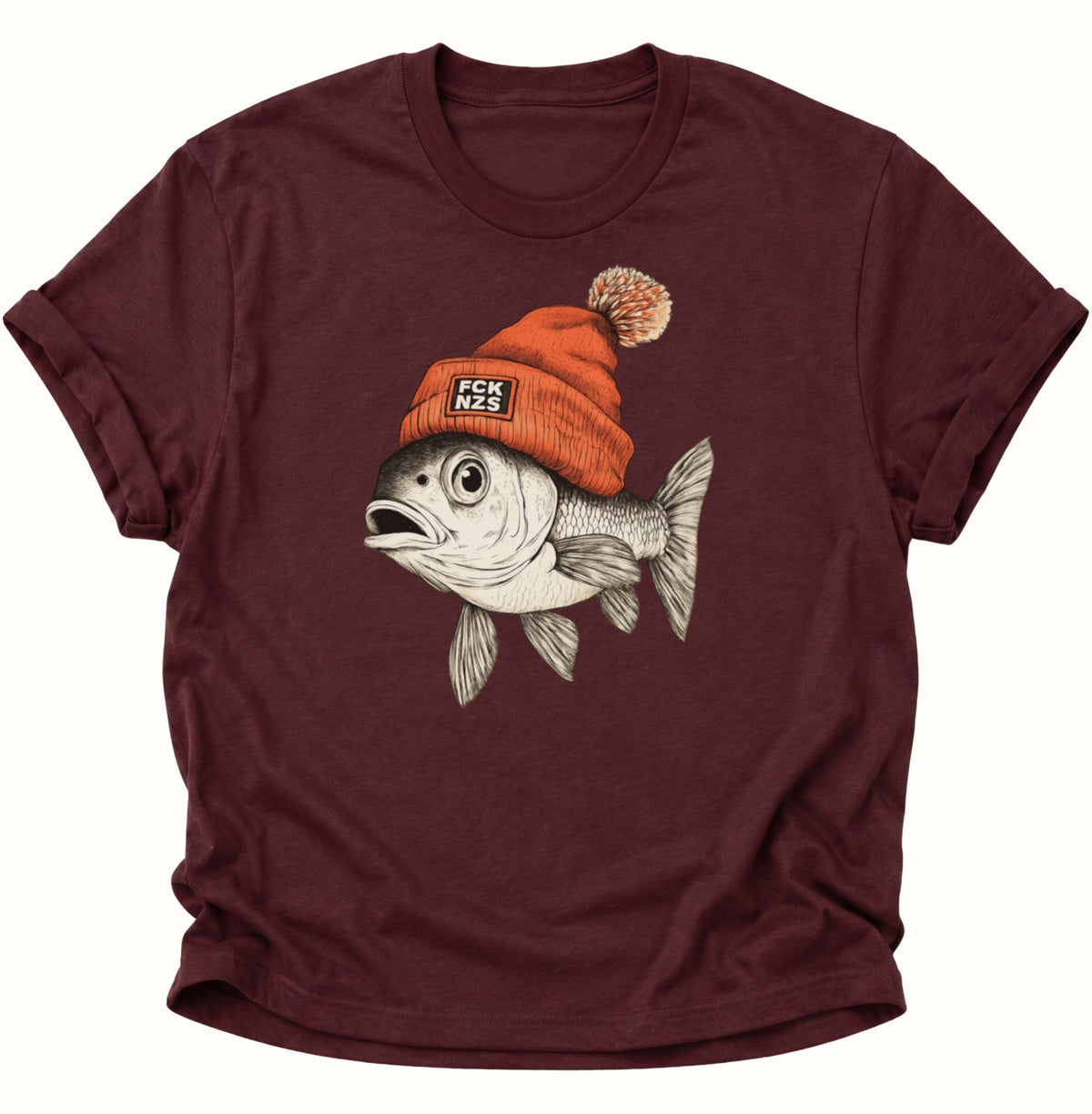 Anti Nazi Fisch Unisex T-Shirt Maroon - PINE & RIVER