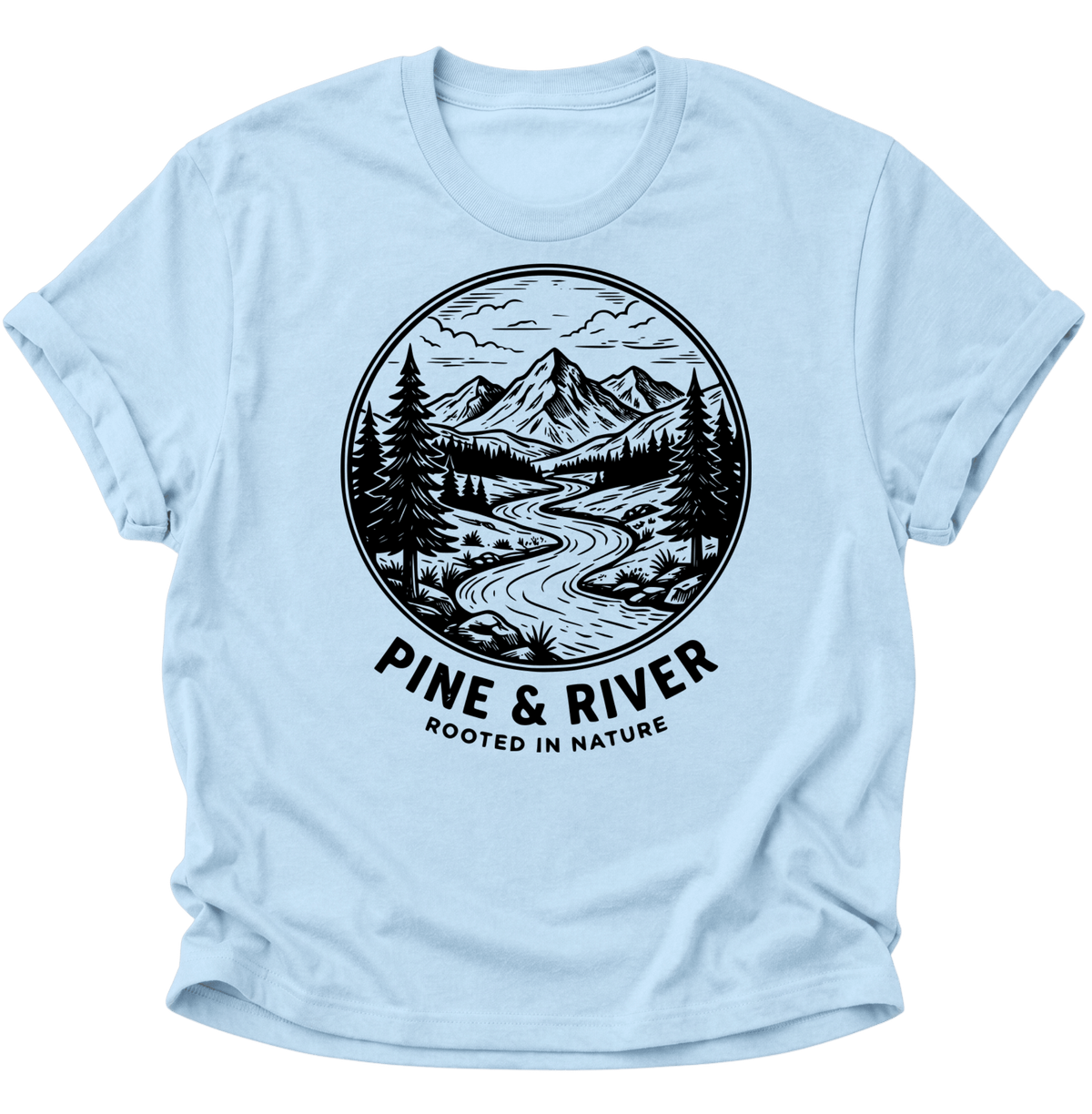 Pine & River Unisex T-Shirt Light Blue - PINE & RIVER