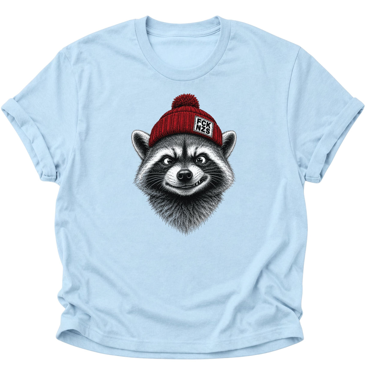 Anti Nazi Waschbär Unisex T-Shirt Weiß - PINE & RIVER