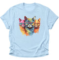 Three Cats Unisex T-Shirt Light Blue - PINE & RIVER