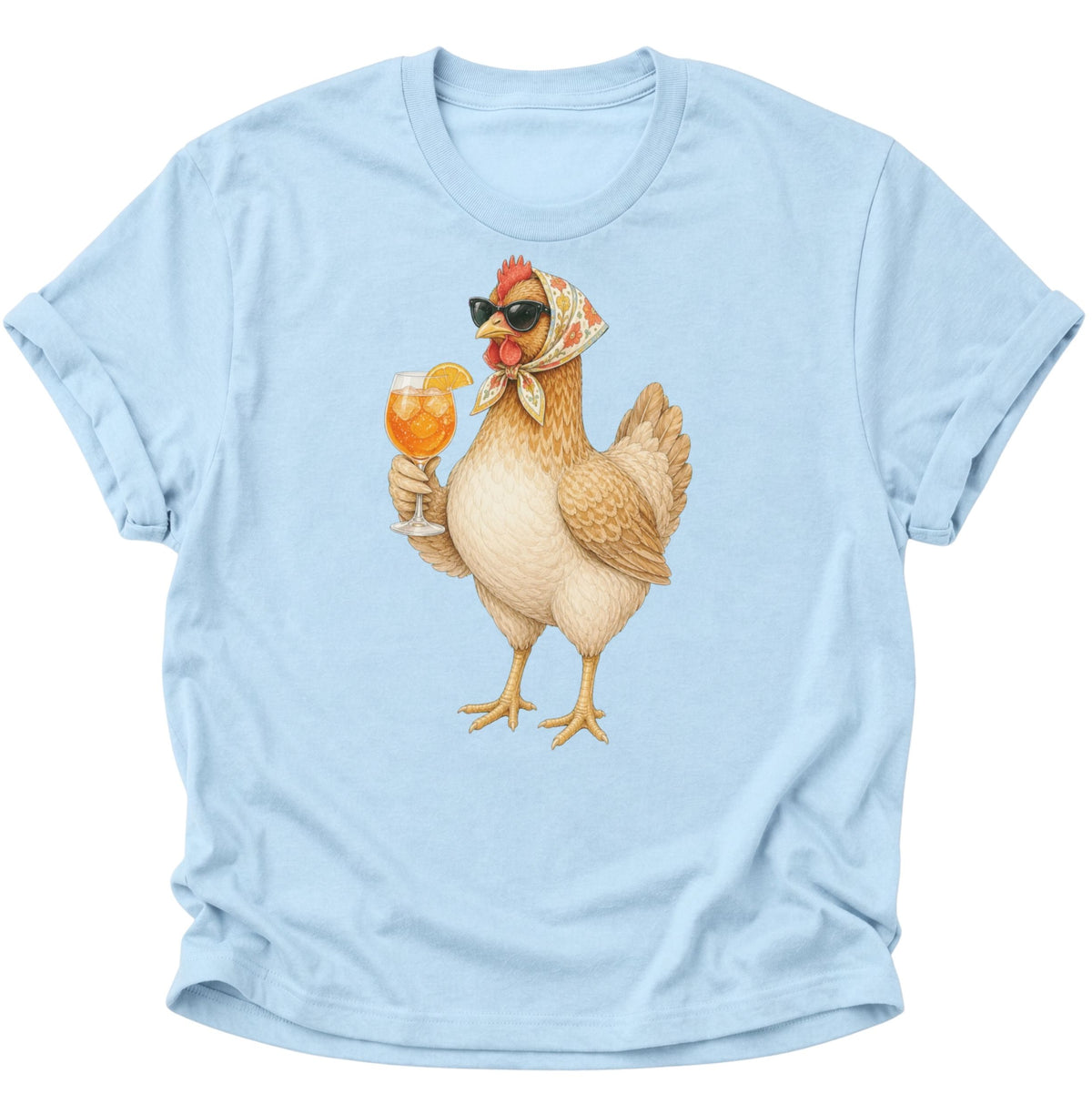 Cocktail-Henne mit Kopftuch Unisex T-Shirt Light Blue - PINE & RIVER