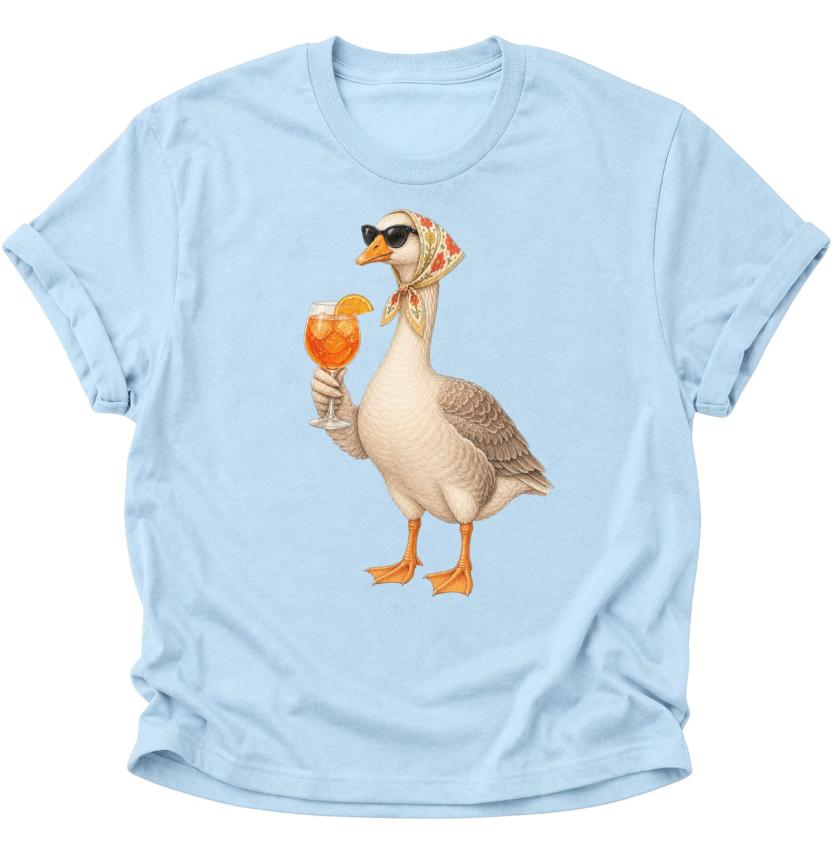 Cocktail-Gans mit Kopftuch Unisex T-Shirt Light Blue - PINE & RIVER