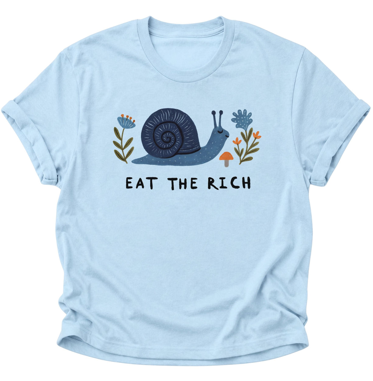 Blaue Schnecke Eat the Rich Unisex T-Shirt Light Blue - PINE & RIVER