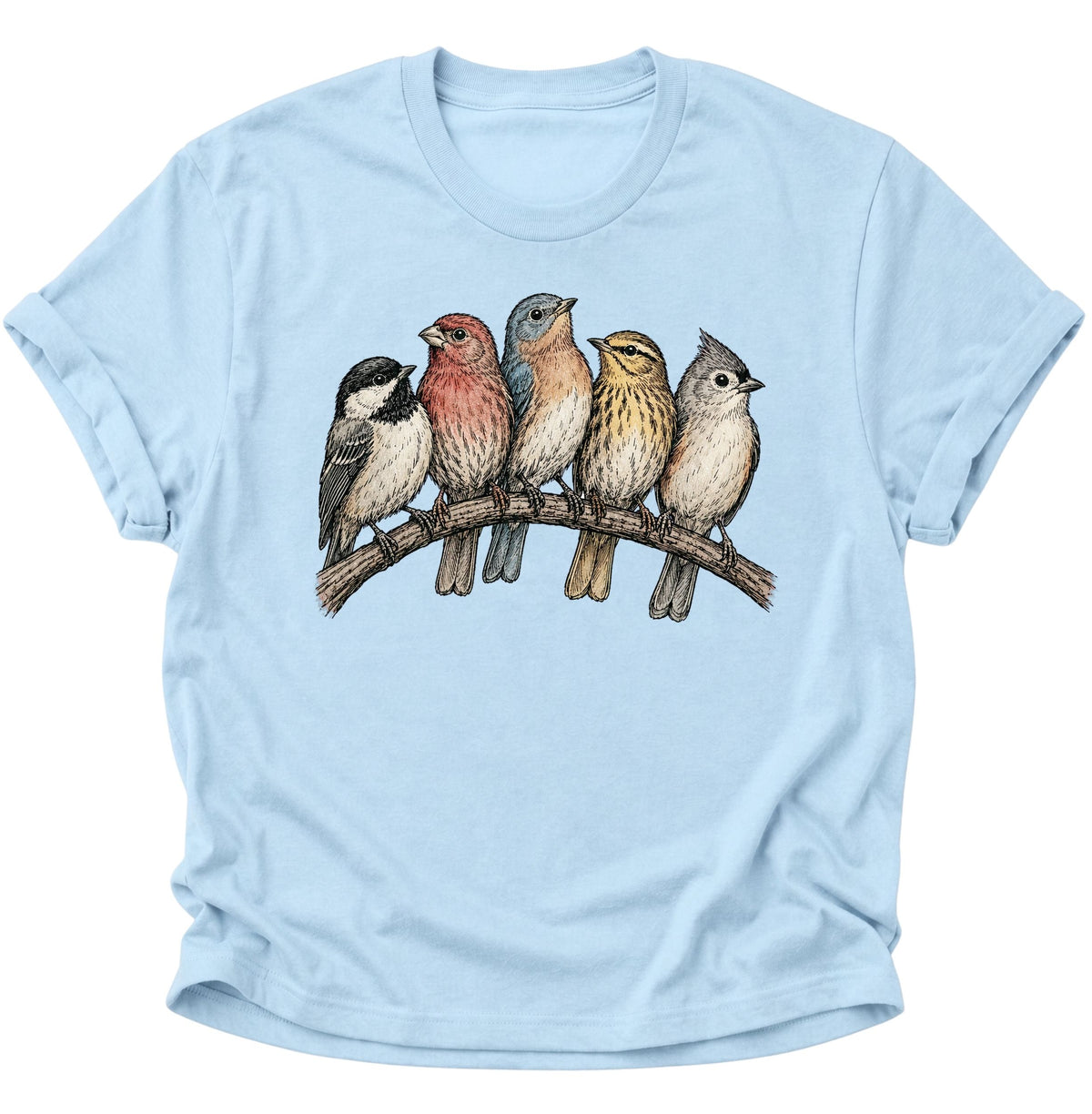 Bird's Unisex T-Shirt Light Blue - PINE & RIVER