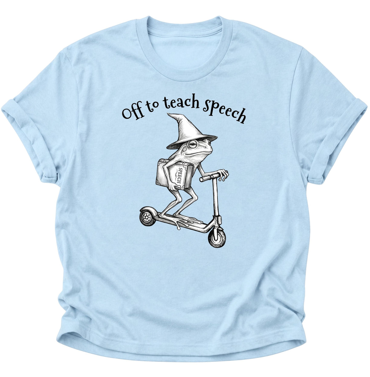 Retro-Frosch lehrt Sprache Unisex T-Shirt Light Blue - PINE & RIVER