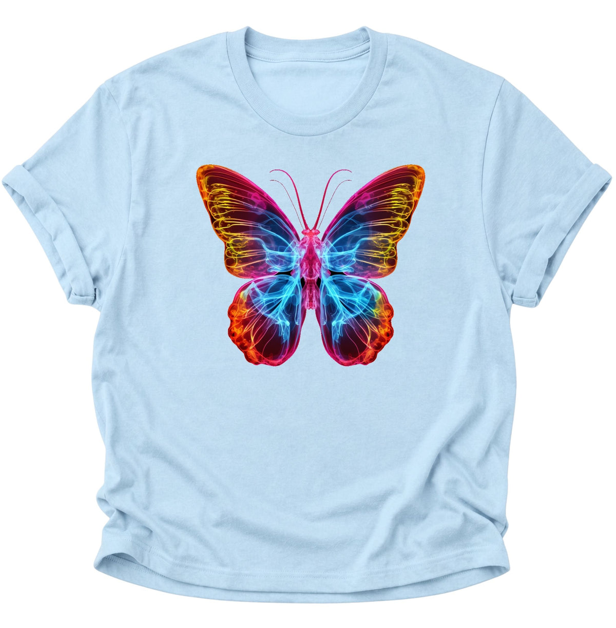 Schmetterling Neon Unisex T-Shirt Light Blue - PINE & RIVER