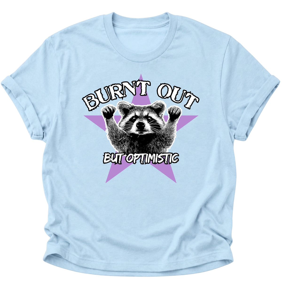 Burnt Out Washbär Unisex T-Shirt Light Blue - PINE & RIVER