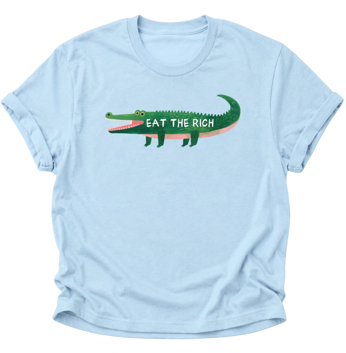 Krokodil Eat the Rich Unisex T-Shirt Light Blue - PINE & RIVER