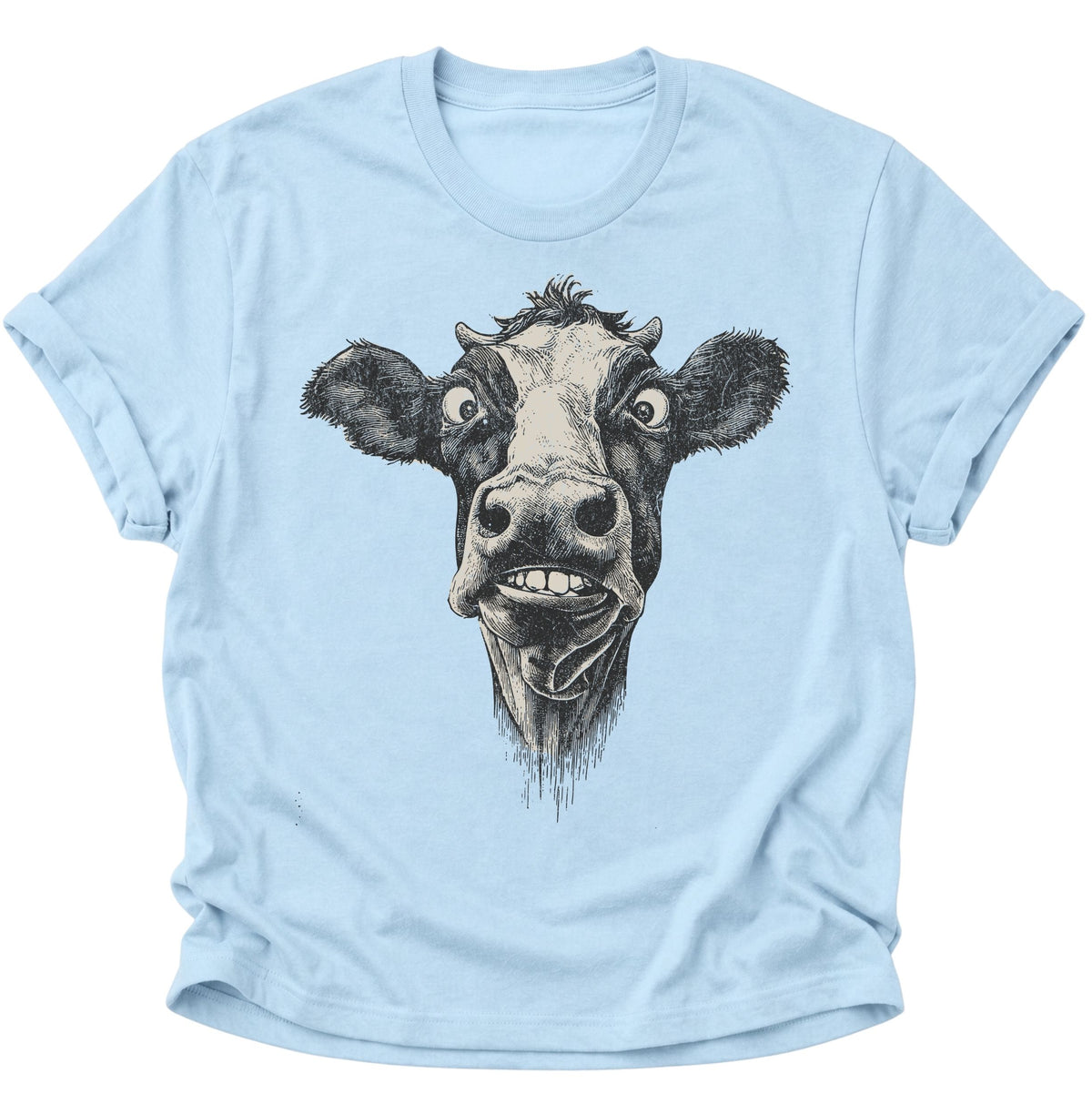 Verrückte Kuh Unisex T-Shirt Light Blue - PINE & RIVER