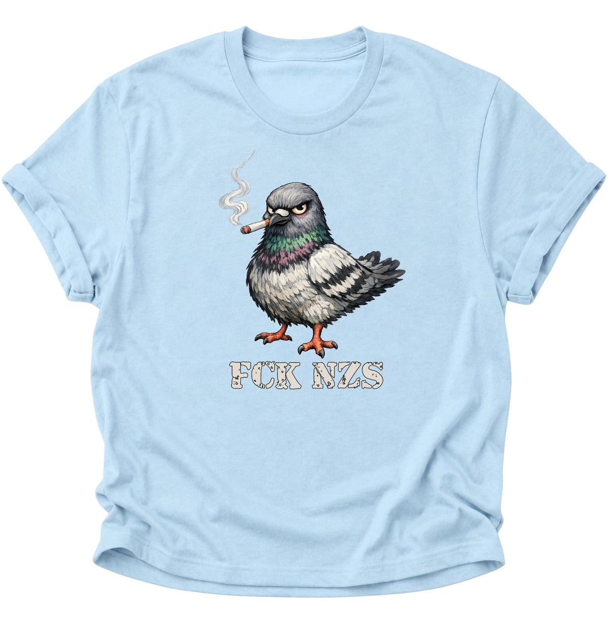 Rauchende Taube gegen rechts Unisex T-Shirt Light Blue - PINE & RIVER
