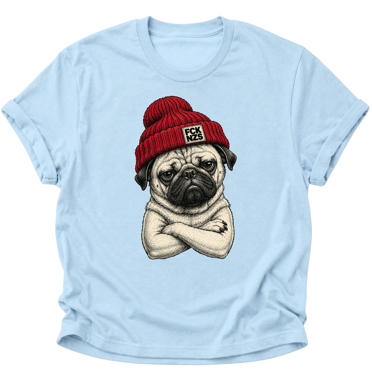Mops gegen rechts Unisex T-Shirt Light Blue - PINE & RIVER