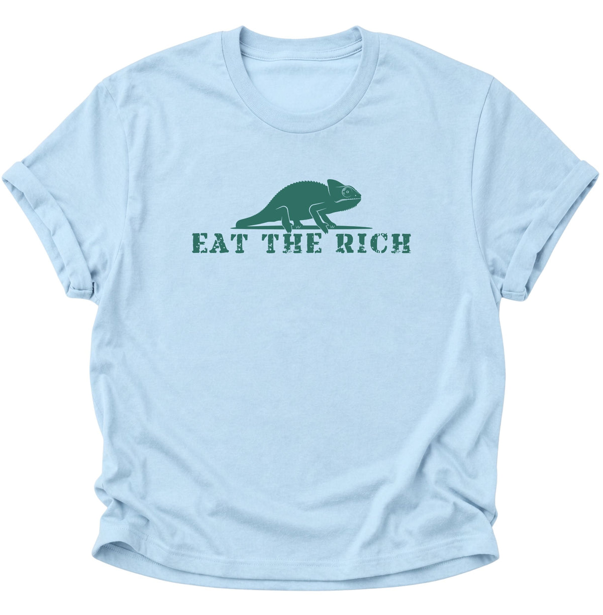 Chamäleon Eat the Rich Unisex T-Shirt Light Blue - PINE & RIVER
