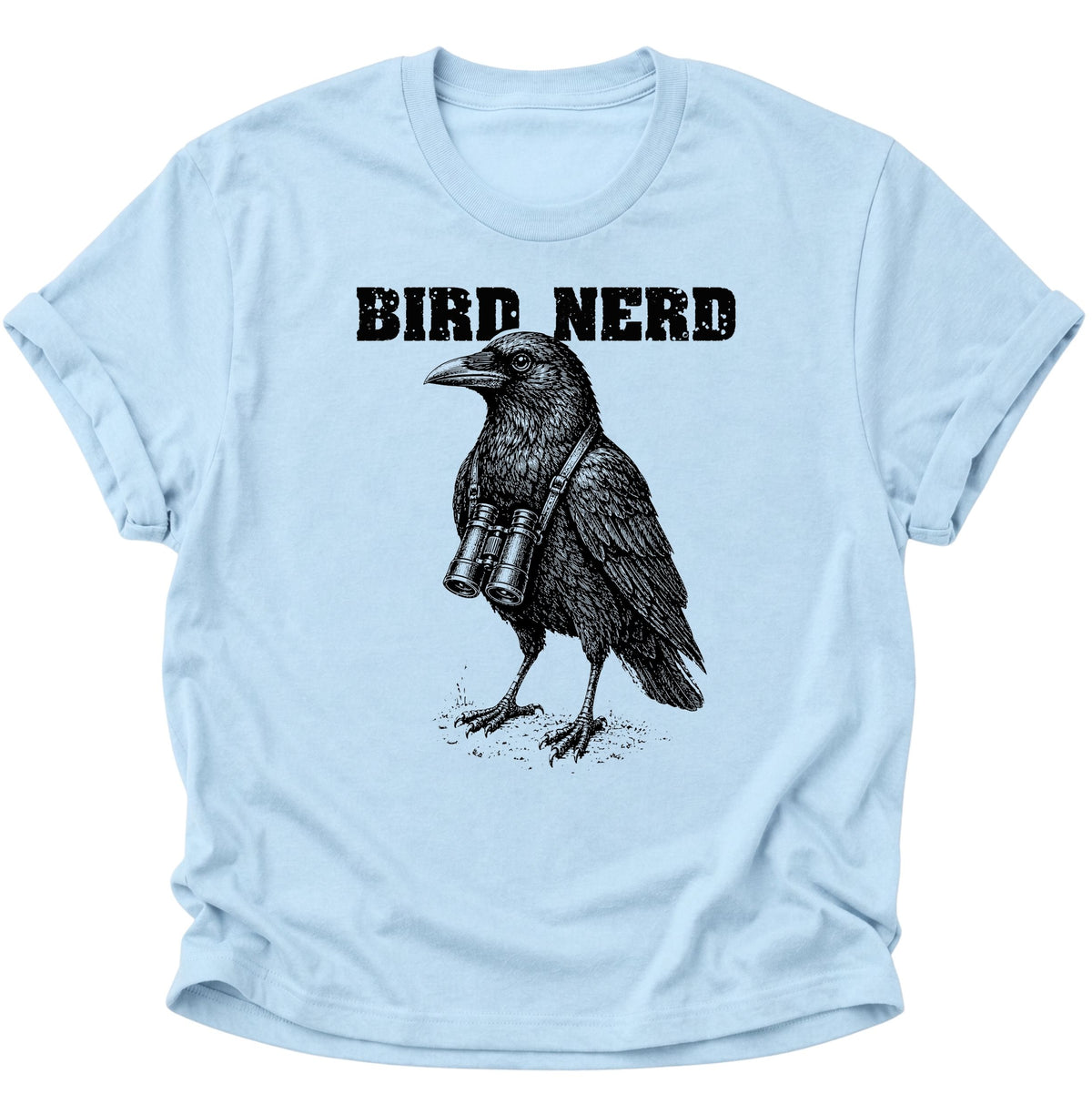 Bird Nerd Rabenvogel mit Fernglas Unisex T-Shirt Light Blue - PINE & RIVER