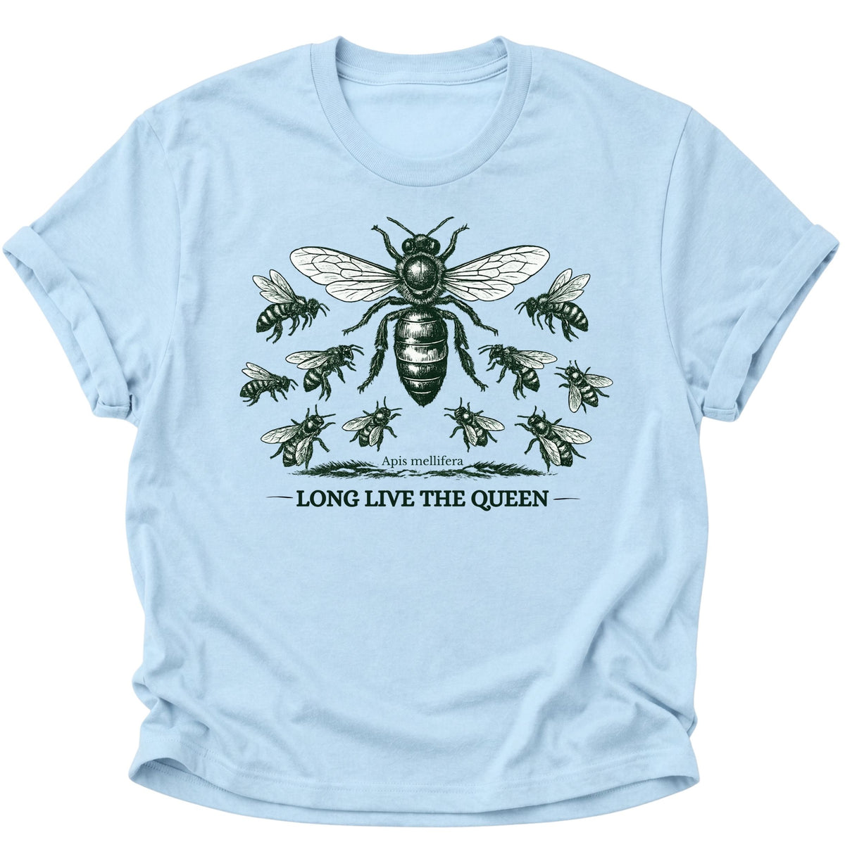 Bienenkönigin Long Live the Queen Unisex T-Shirt Light Blue - PINE & RIVER