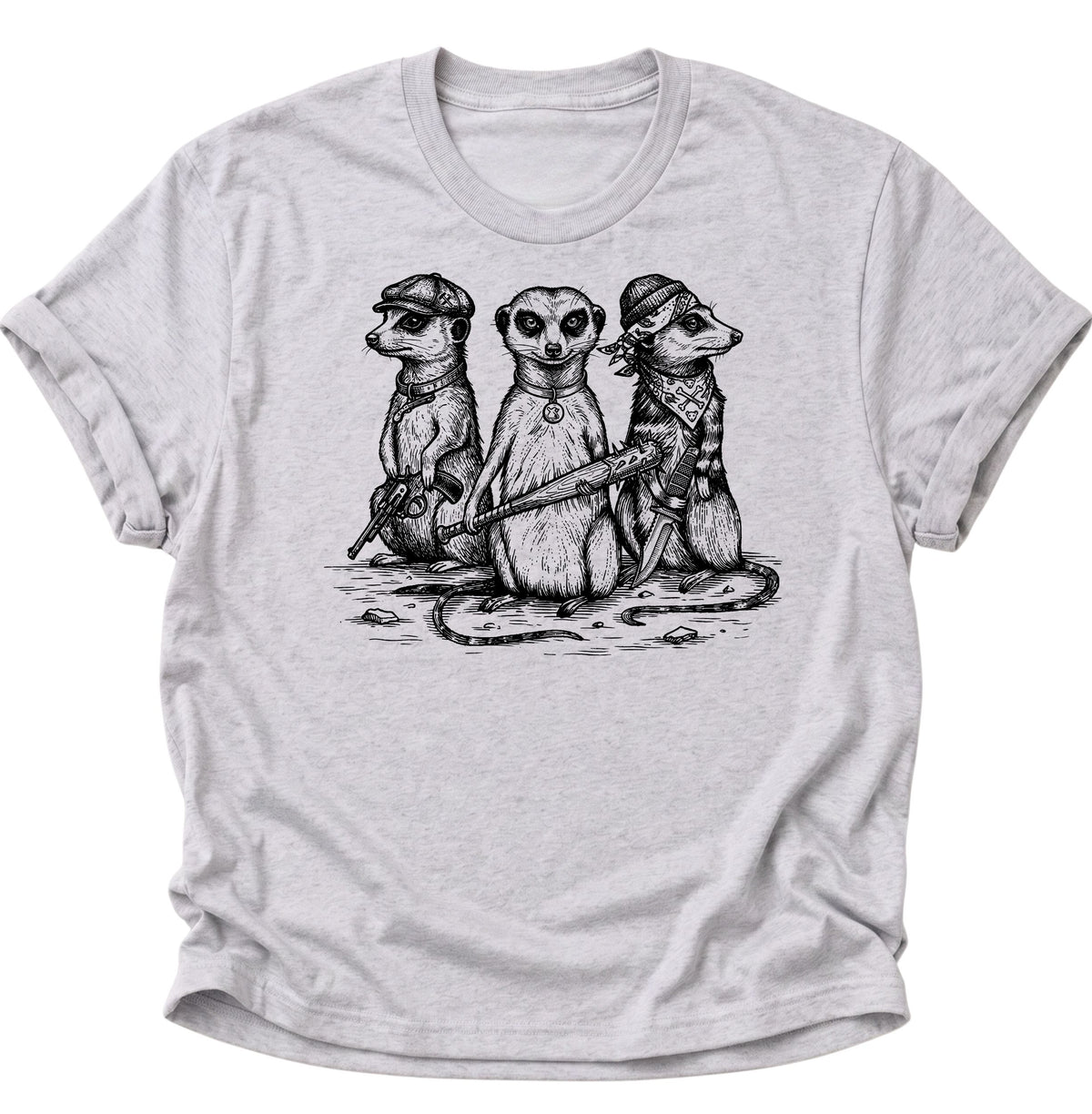 Erdmännchen Gang im Vintage-Stil Unisex T-Shirt Ash Grey - PINE & RIVER
