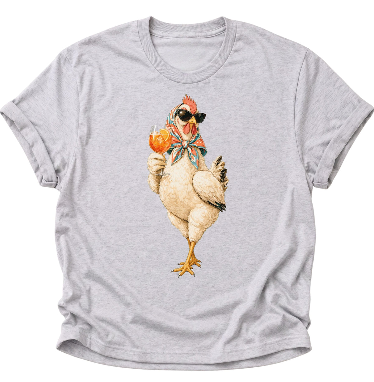 Cocktail-Henne mit Sonnenbrille Unisex T-Shirt Ash Grey - PINE & RIVER