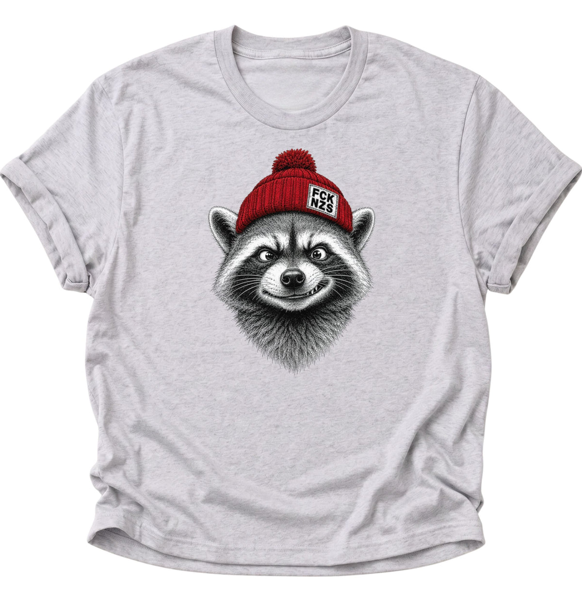 Anti Nazi Waschbär Unisex T-Shirt Weiß - PINE & RIVER