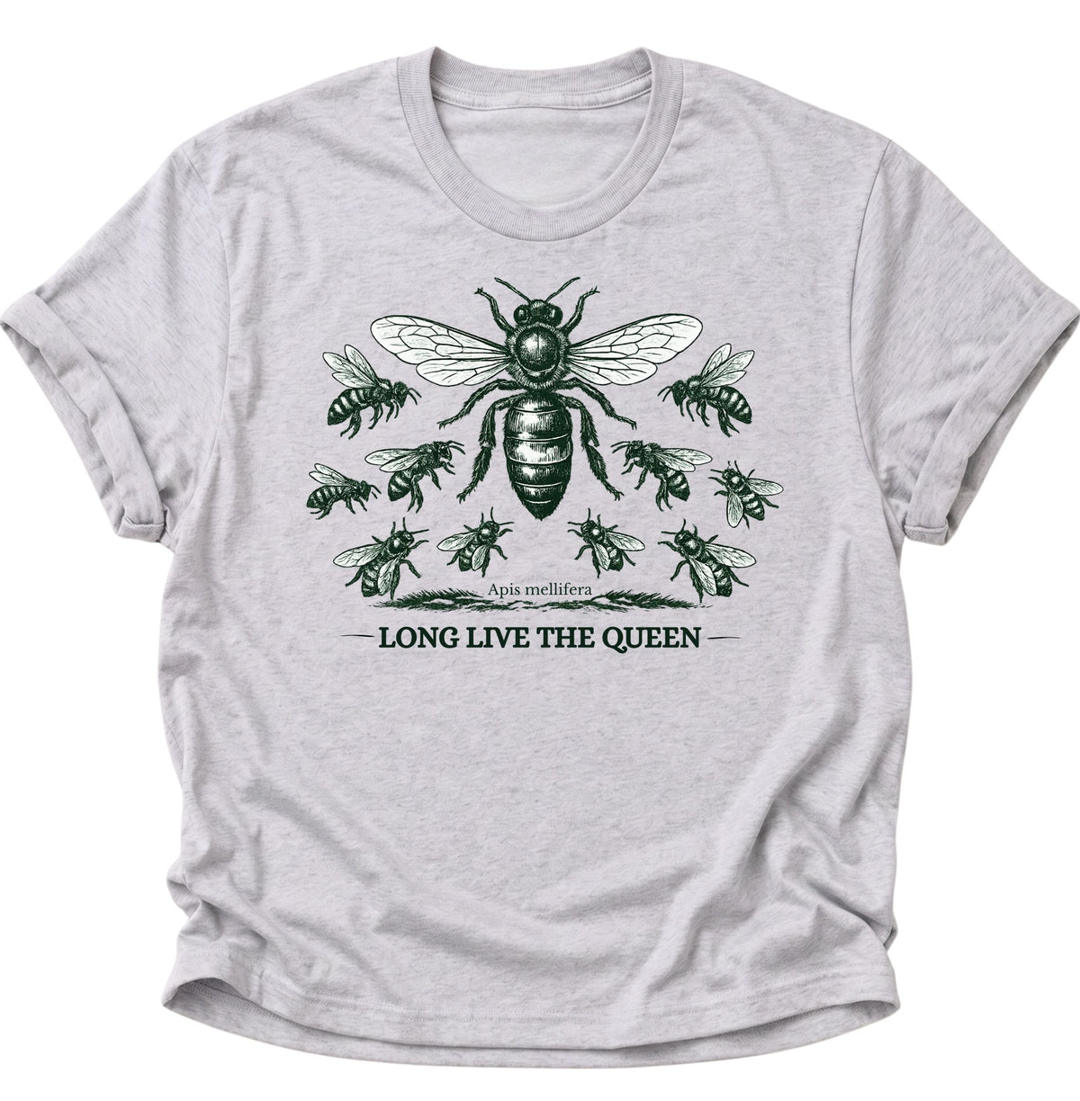 Bienenkönigin Long Live the Queen Unisex T-Shirt Ash Grey - PINE & RIVER