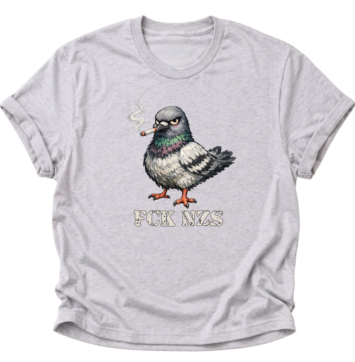 Rauchende Taube gegen rechts Unisex T-Shirt Ash Grey - PINE & RIVER