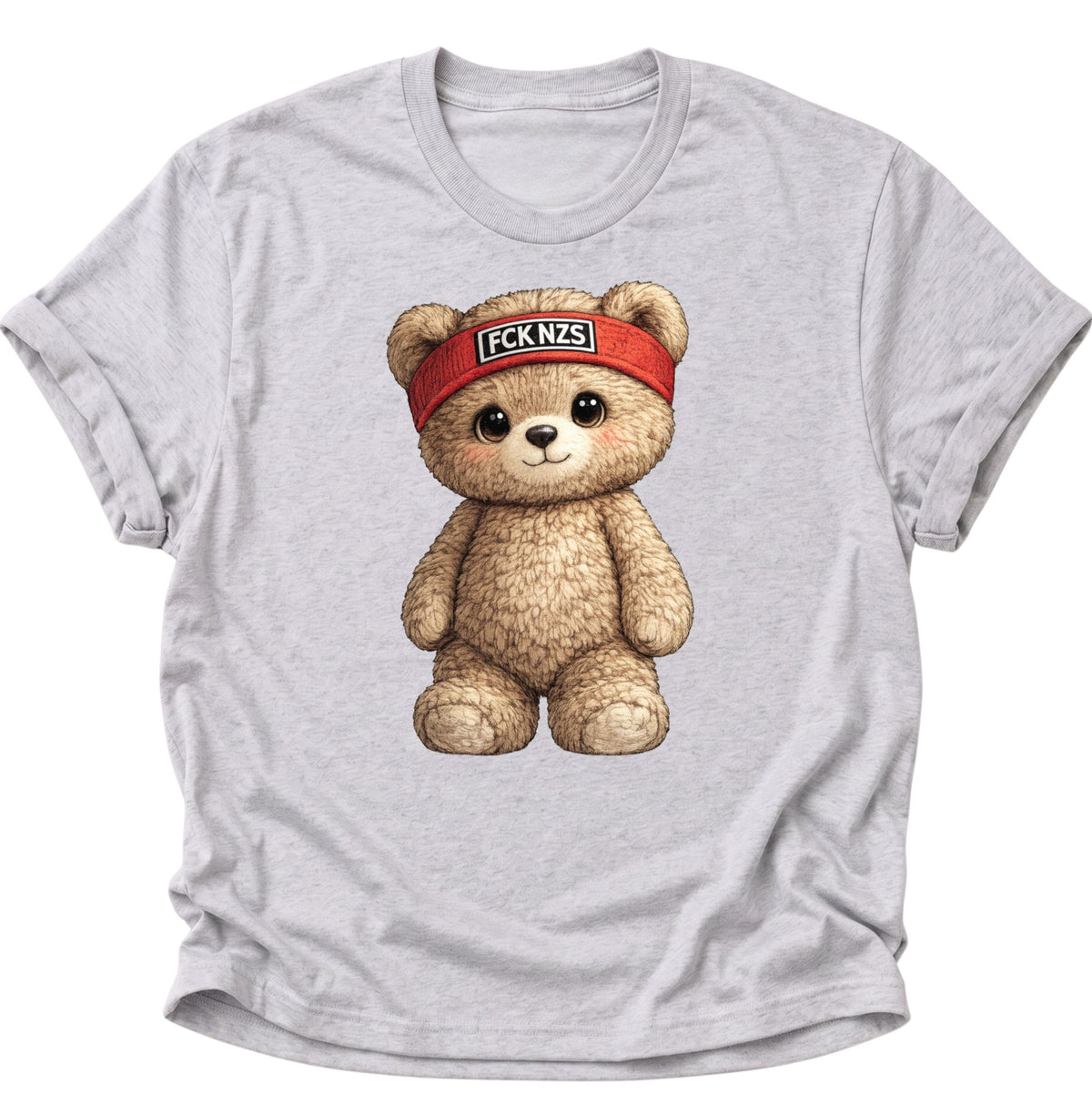 Süßer Teddybär gegen rechts Unisex T-Shirt Ash Grey - PINE & RIVER