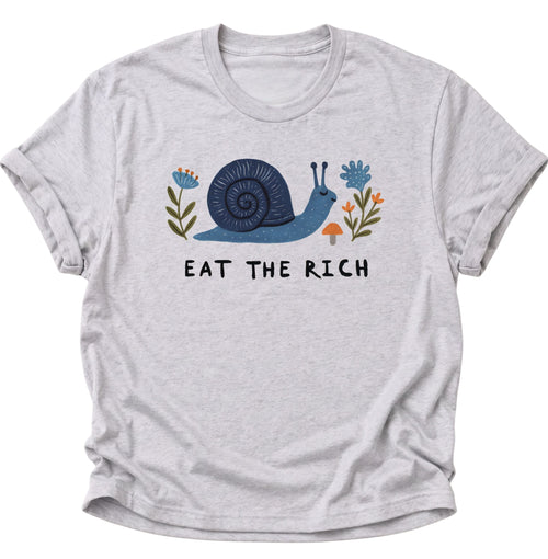 Blaue Schnecke Eat the Rich Unisex T-Shirt Ash Grey - PINE & RIVER