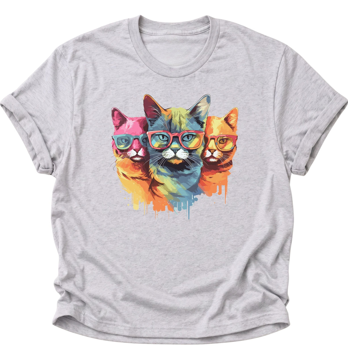 Three Cats Unisex T-Shirt Ash Grey - PINE & RIVER