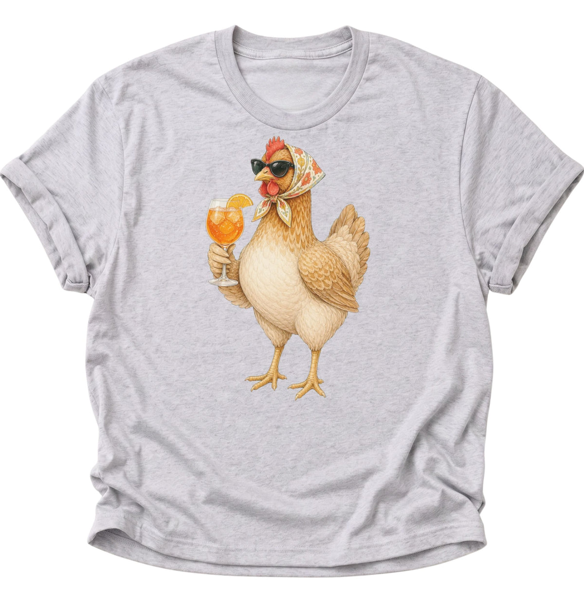 Cocktail-Henne mit Kopftuch Unisex T-Shirt Ash Grey - PINE & RIVER