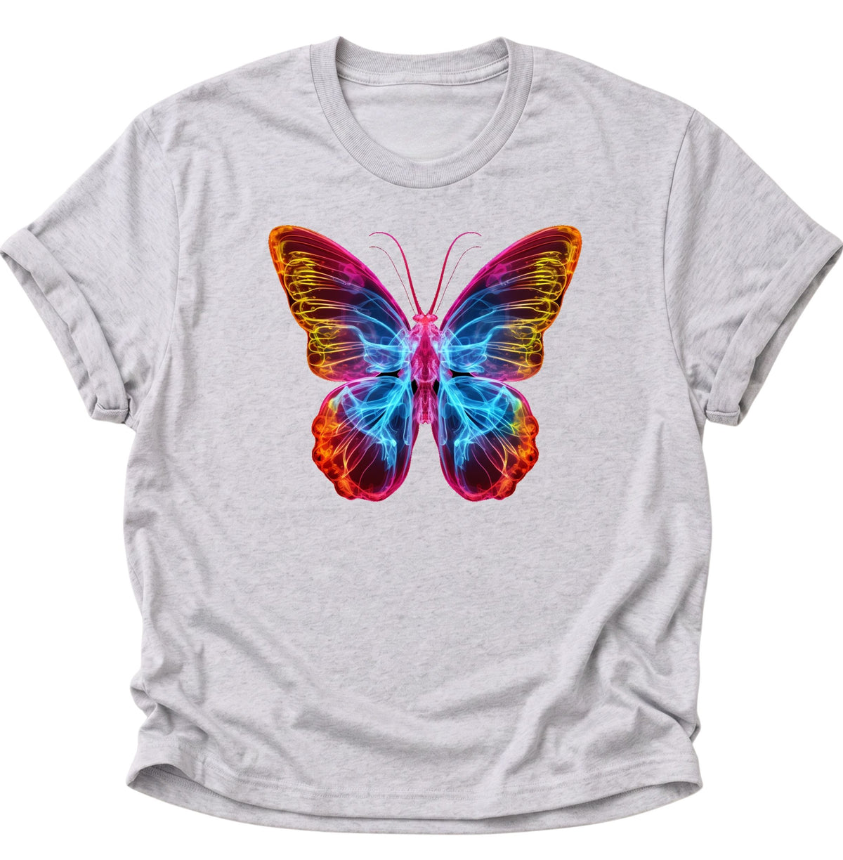 Schmetterling Neon Unisex T-Shirt Ash Grey - PINE & RIVER