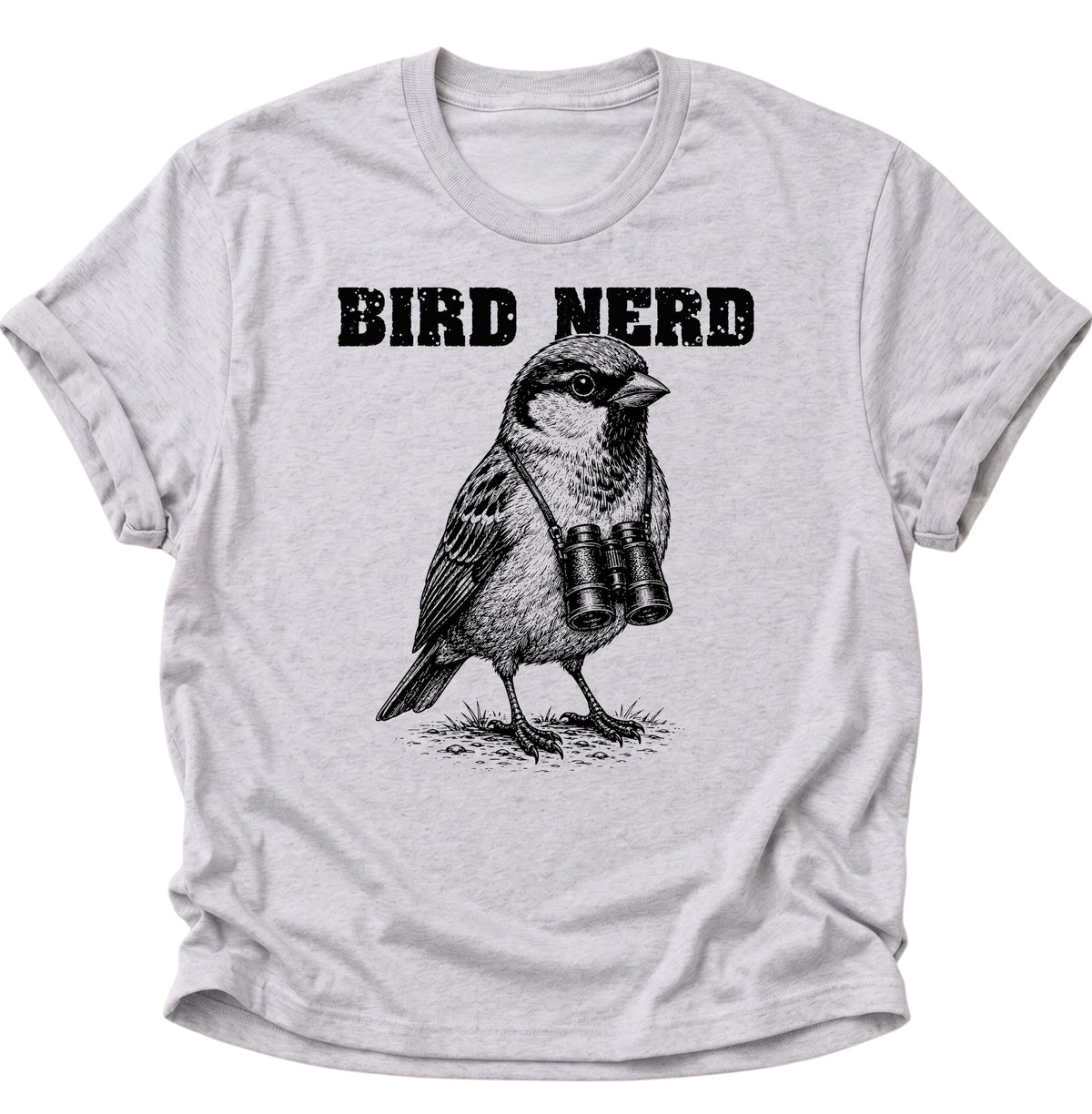 Bird Nerd Vogel mit Fernglas Unisex T-Shirt Ash Grey - PINE & RIVER