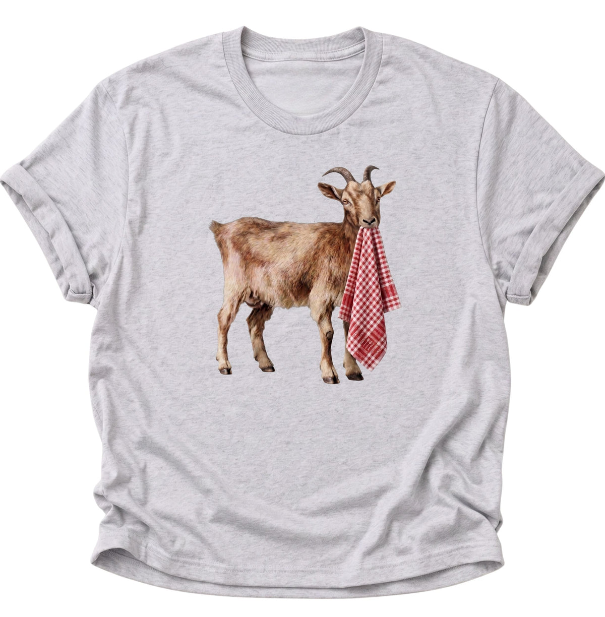 Ziege mit Geschirrhandtuch Unisex T-Shirt Ash Grey - PINE & RIVER