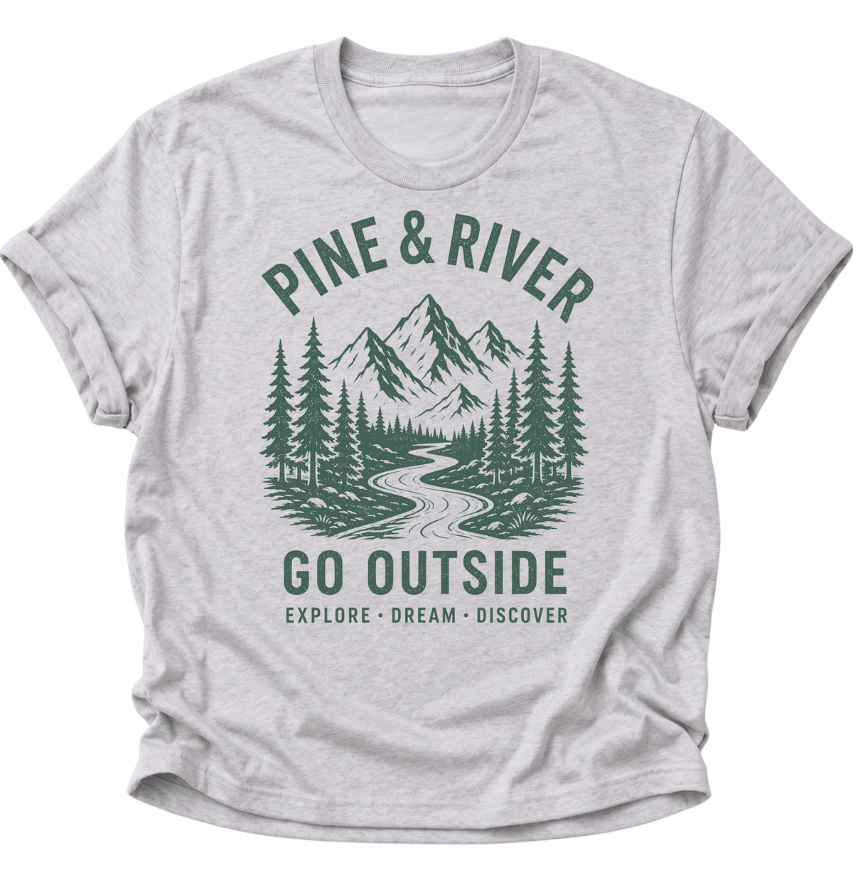Pine & River Go Outside Unisex T-Shirt Ash Grey - PINE & RIVER