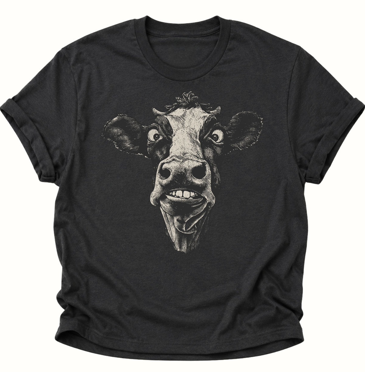 Verrückte Kuh Unisex T-Shirt Schwarz - PINE & RIVER