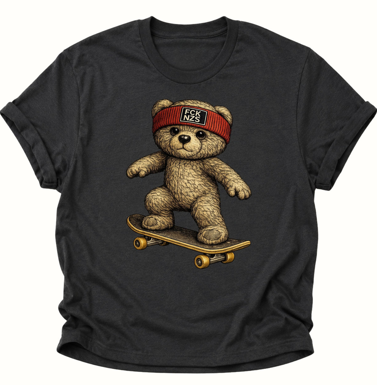 Teddy Skater gegen rechts Unisex T-Shirt Schwarz - PINE & RIVER