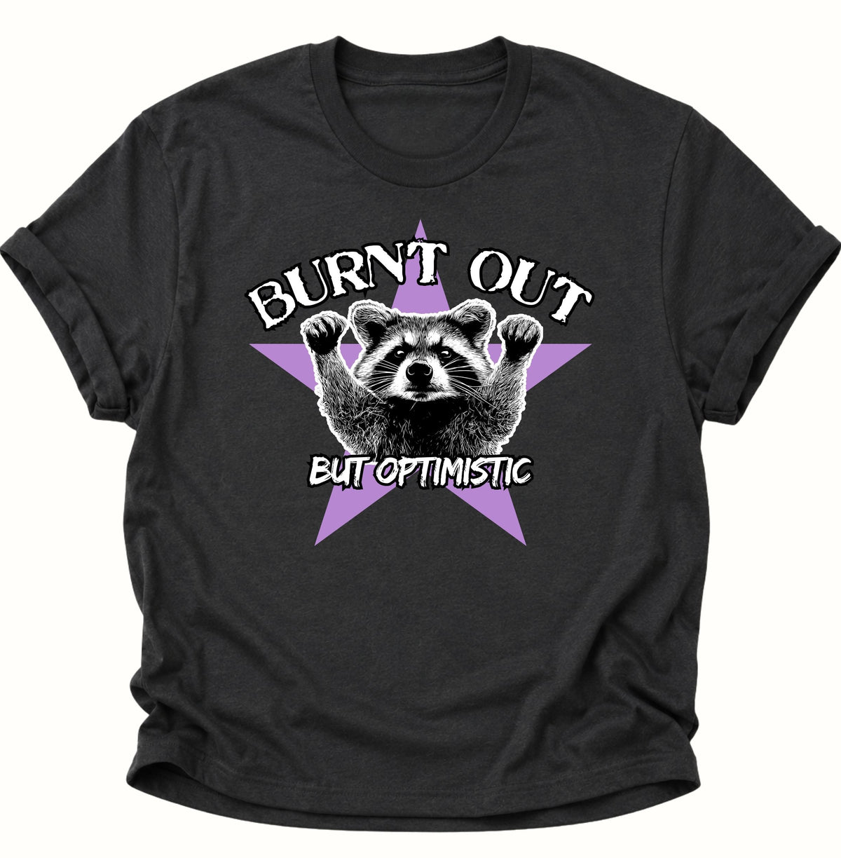 Burnt Out Washbär Unisex T-Shirt Schwarz - PINE & RIVER