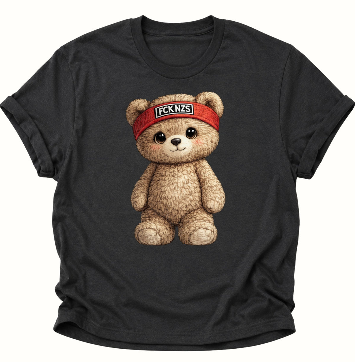 Süßer Teddybär gegen rechts Unisex T-Shirt Schwarz - PINE & RIVER