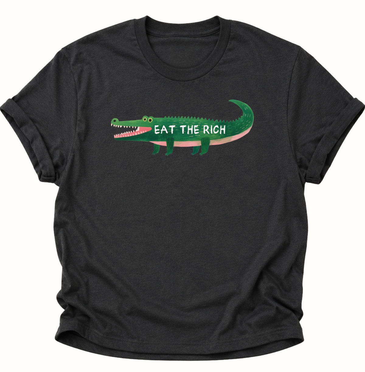 Krokodil Eat the Rich Unisex T-Shirt Schwarz - PINE & RIVER